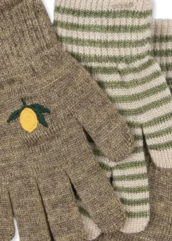 Konges Slojd Filla handschoenen - Lemon/Stripe - Clearance
