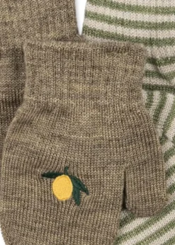 Konges Slojd Filla wanten - Lemon/Stripe - Hot