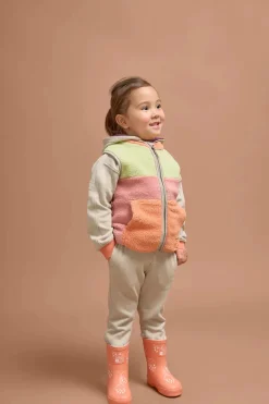 Grass & Air Fleece gilet - Pink/Orange/Green - Online