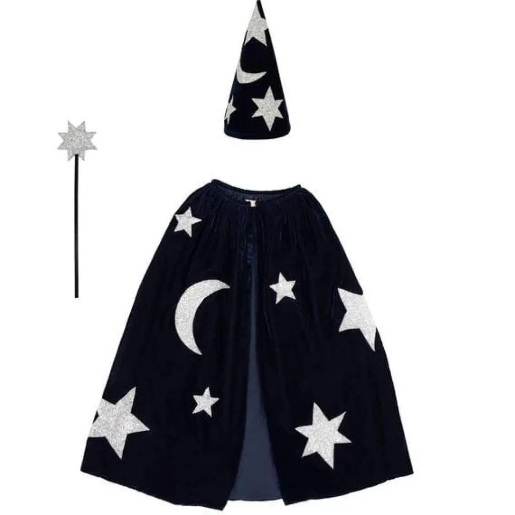 Meri Meri Fluwelen Tovenaarskostuum - Blauw - Clearance