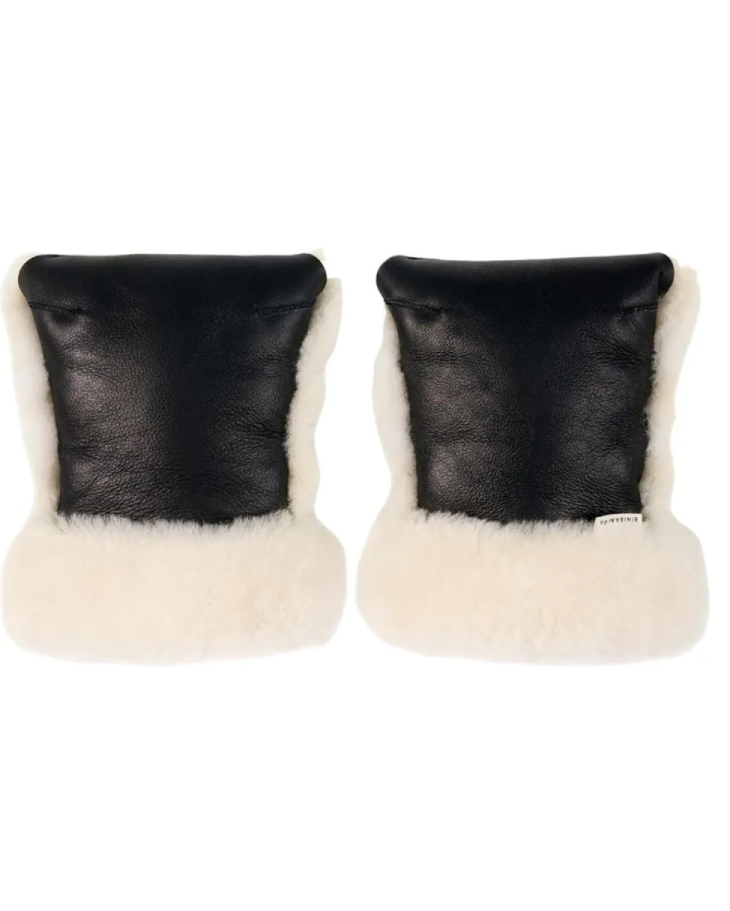 BINIBAMBA Gants Buggy en Peau de Mouton - Coated Noir Milk - Outlet