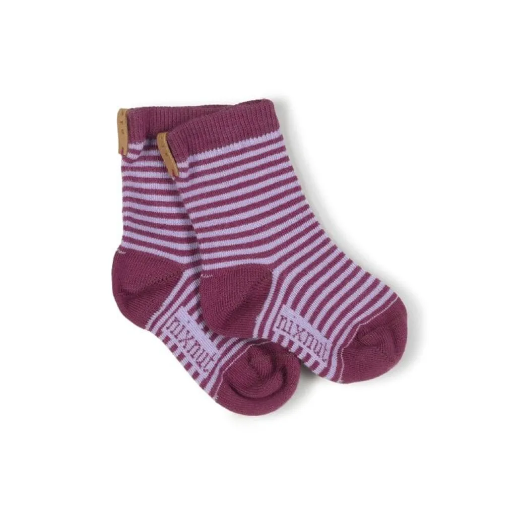 Nixnut Gestreepte sokken - Violet - Hot
