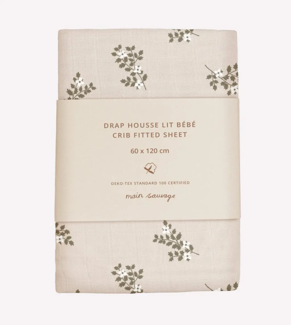 Main Sauvage Hoeslaken 70x140 - Holly Flowers - Online