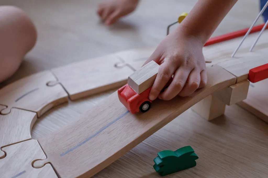 PlanToys Houten autobaan -