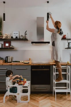 Ette Tete Houten leertoren Step'n sit - Grijs met zilver - Best