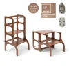 Ette Tete Houten leertoren Step'n sit - Mocha Mousse met zilver - Sale