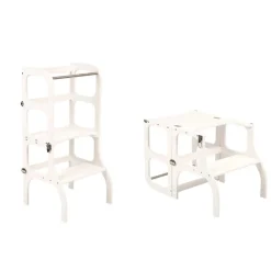 Ette Tete Houten leertoren Step'n sit - Wit met zilver - Online