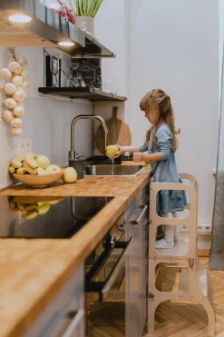 Ette Tete Houten leertoren Step'n sit - Naturel met zilver - Online
