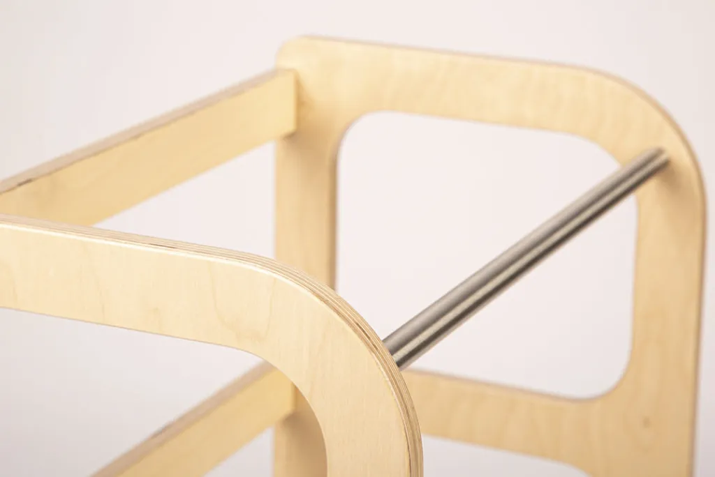 Ette Tete Houten leertoren Step'n sit - Naturel met zilver - Online