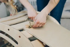 KateHaa Houten rocker Klimboog XXL met glijbaan - Natural -