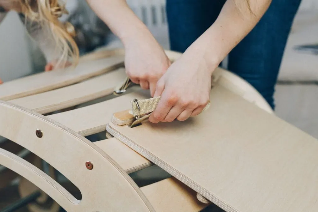 KateHaa Houten rocker Klimboog XXL met glijbaan - Natural -