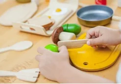 PlanToys Houten speelgoed groenten set met snijplank - Clearance