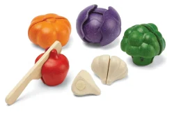 PlanToys Houten speelgoed 5-kleuren groenten set - Discount