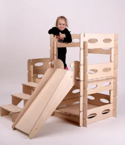 KateHaa Houten Speelhuisje Bouwen & Spelen met glijbaan en trappen - Outlet