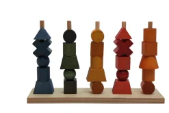Wooden Story Houten stapelaar 5 rijen - Rainbow - Discount