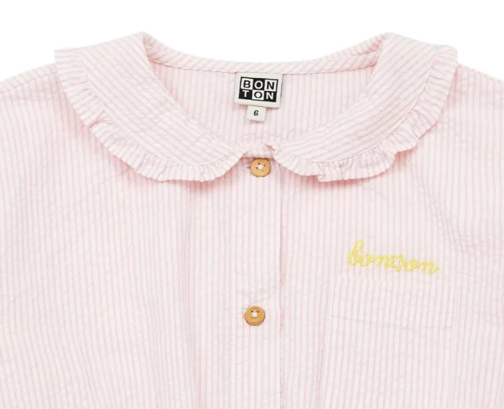Bonton Jurk met print - roze strepen - Hot