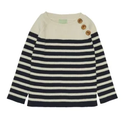 FUB Katoenen Baby sweater - Ecru / Dark Navy - Outlet