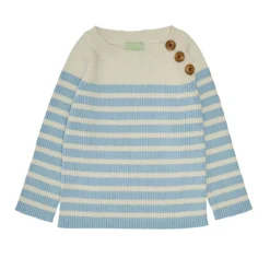 FUB Katoenen Baby sweater - Ecru / Glacier - Best