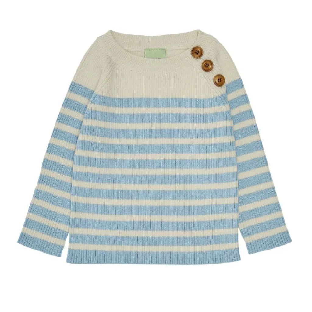 FUB Katoenen Baby sweater - Ecru / Glacier - Best
