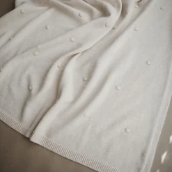 Mushie Knit dekentje dots - Off white melange - Online