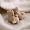 Gentil Coquelicot Knitted baby booties - Beige - Best