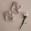Gentil Coquelicot Knitted baby booties - Gris Perle - New