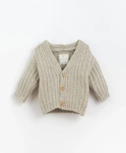Play Up Knitted Jacket Oat - Cardigan V-hals - Outlet