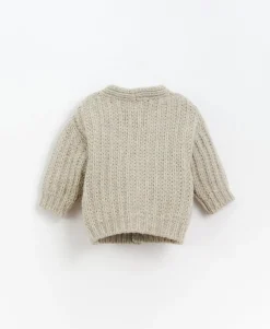 Play Up Knitted Jacket Oat - Cardigan V-hals - Outlet
