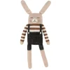 Main Sauvage Knuffel - Groot konijn met zwarte overall - Best