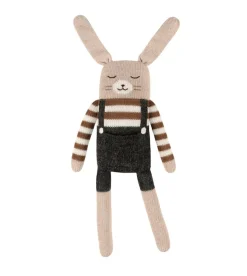 Main Sauvage Knuffel - Groot konijn met zwarte overall - Best