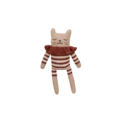 Main Sauvage Knuffel - Kitten met Sienna gestreepte romper - Hot