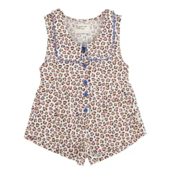 Piupiuchick Korte jumpsuit - ecru met luipaardprint - Best