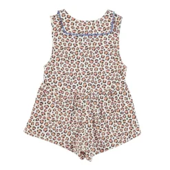 Piupiuchick Korte jumpsuit - ecru met luipaardprint - Best