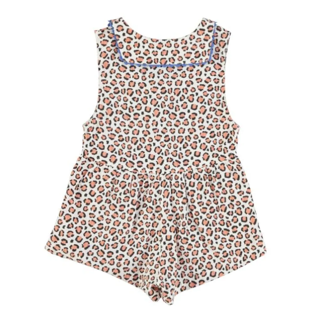 Piupiuchick Korte jumpsuit - ecru met luipaardprint - Best