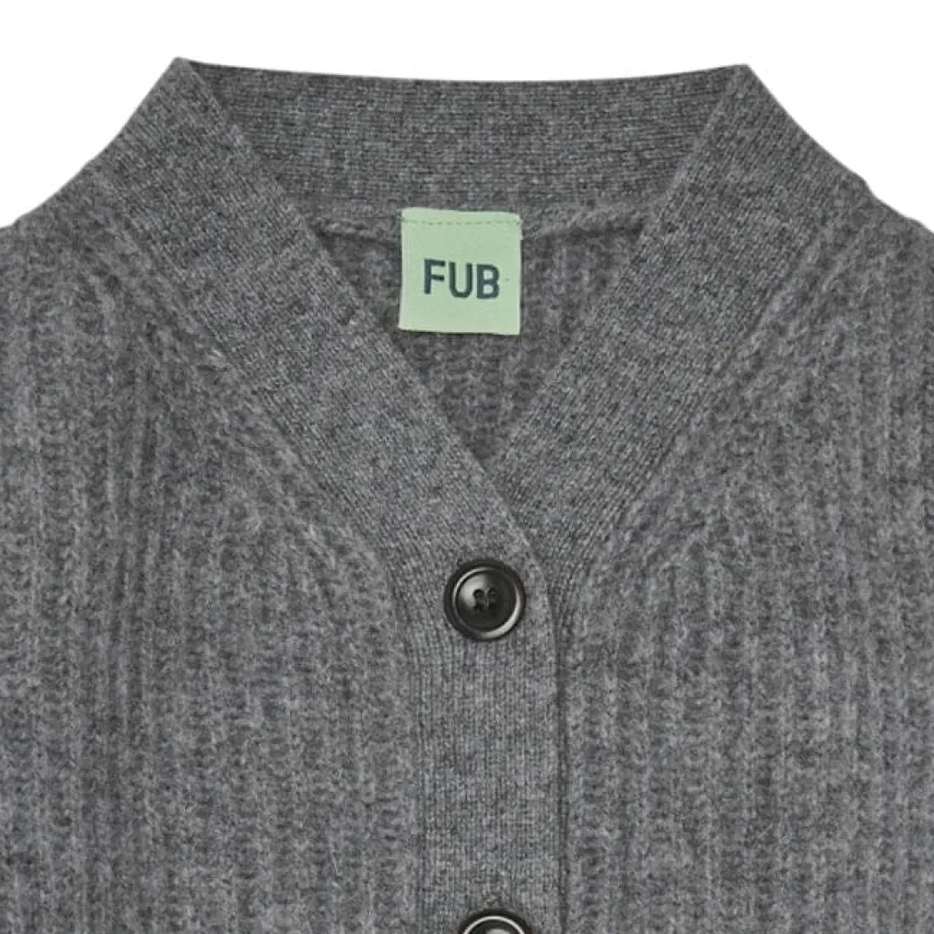 FUB Lamswollen Cardigan - Charcoal melange - Clearance