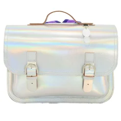 Own Stuff Lederen boekentas met gespen - Silver - Discount