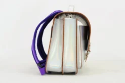 Own Stuff Lederen boekentas met gespen - Silver - Discount