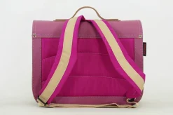Own Stuff Lederen boekentas met gespen - Plum - Online