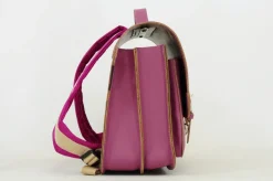 Own Stuff Lederen boekentas met gespen - Plum - Online