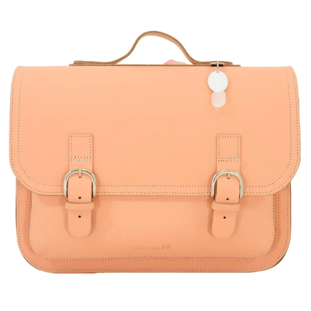Own Stuff Lederen boekentas met gespen - Peach - Hot