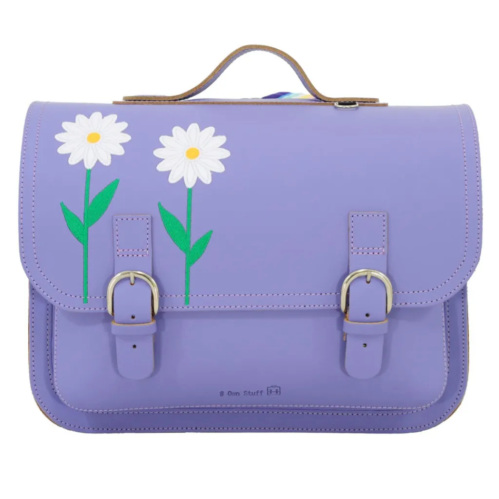 Own Stuff Lederen boekentas met gespen - Marguerite Lila - Clearance