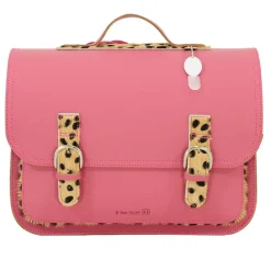 Own Stuff Lederen boekentas met gespen - Leo Antique Pink -