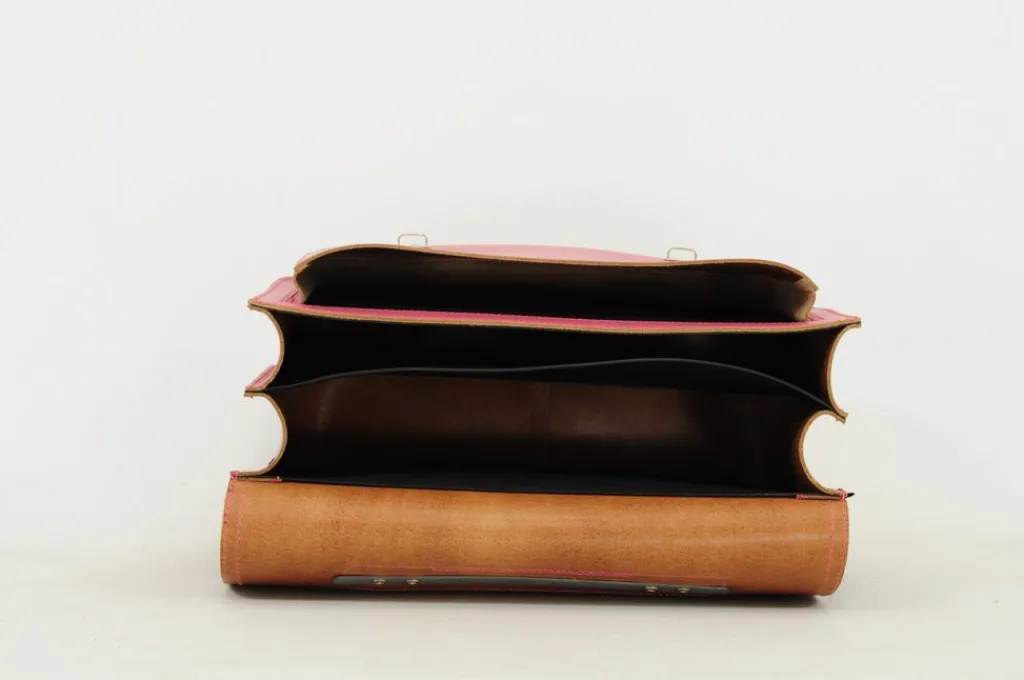 Own Stuff Lederen boekentas met gespen - Antique Pink - Outlet