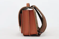 Own Stuff Lederen boekentas met gespen - Chestnut bruin -