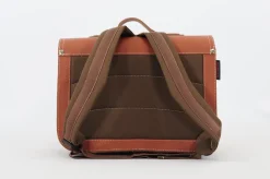 Own Stuff Lederen boekentas met gespen - Chestnut bruin -