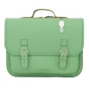 Own Stuff Lederen boekentas met gespen - Pastel Green -