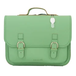 Own Stuff Lederen boekentas met gespen - Pastel Green -