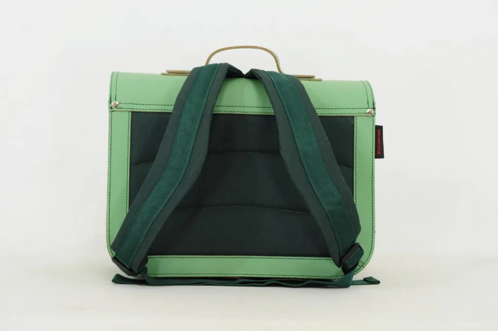 Own Stuff Lederen boekentas met gespen - Pastel Green -