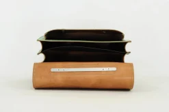 Own Stuff Lederen boekentas met gespen - Pastel Green -