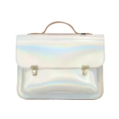 Own Stuff Lederen kleutertas - Silver -